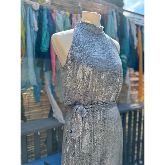 NWOT Vince Camuto Metallic Wide-Leg Jumpsuit – Belted Party Glam - Picture 1 of 10